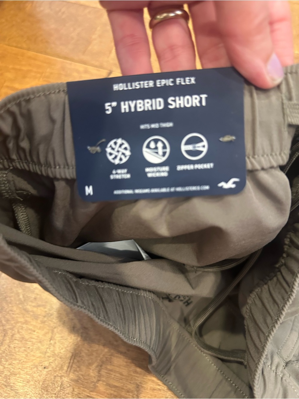 Hollister Men's Athletic Shorts in Olive Brown - Picture 6 of 7
